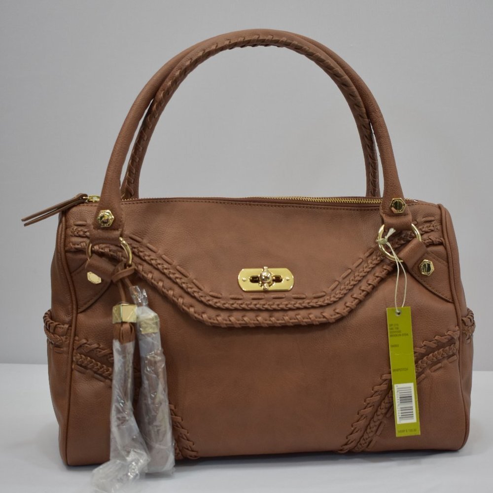 Gianni Bini Saddle Brown Brooklyn Satchel Handbag